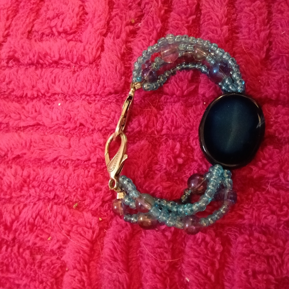 Blue Beaded Bracelet